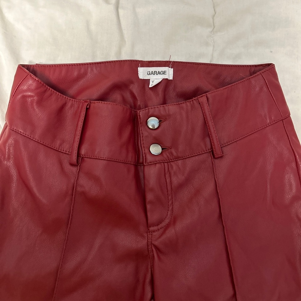 garage xs lether red pants